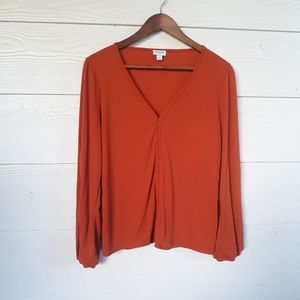 J. Crew Women's v neck top. Size L.